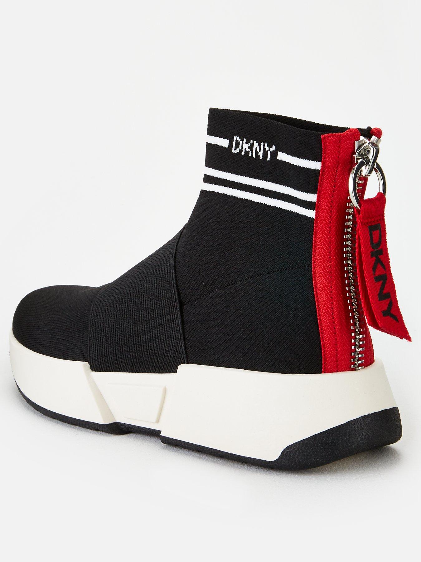 DKNY The Marini Logo Knit Sock Trainers - Black | very.co.uk