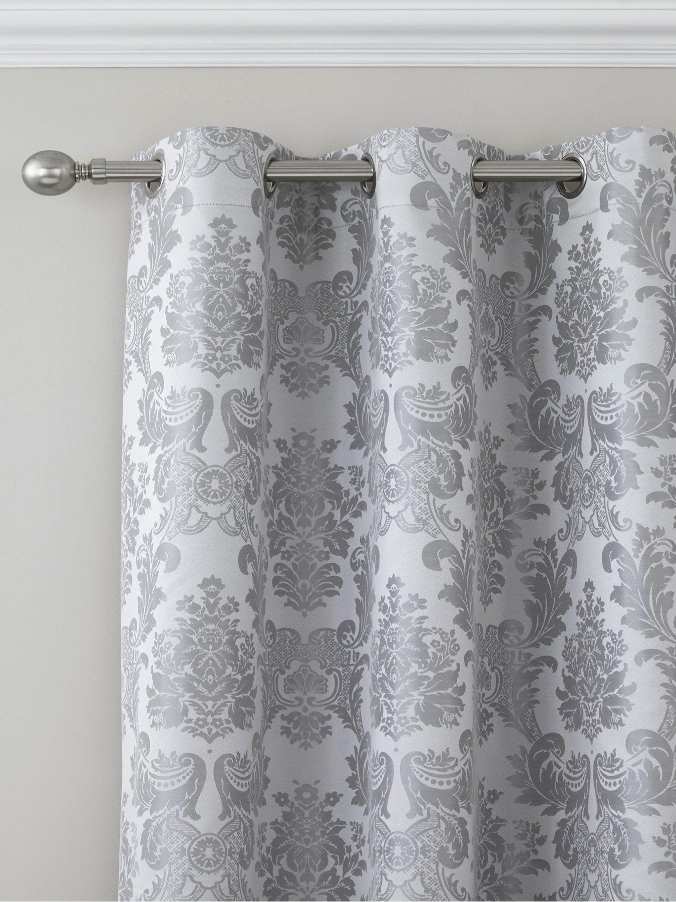 Image 2 of 5 of Catherine Lansfield Damask Jacquard Eyelet Lined&nbsp;Curtains