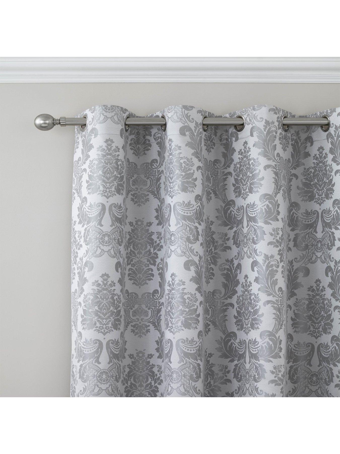 Image 4 of 5 of Catherine Lansfield Damask Jacquard Eyelet Lined&nbsp;Curtains