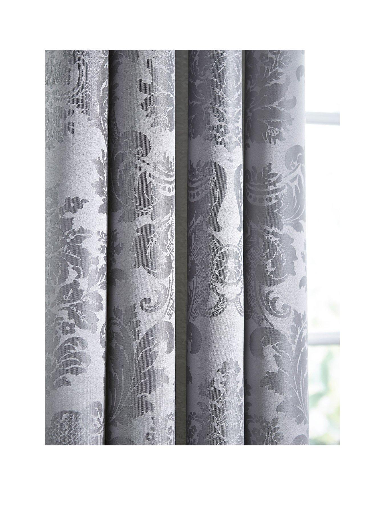 Image 2 of 5 of Catherine Lansfield Damask Jacquard Eyelet Lined&nbsp;Curtains