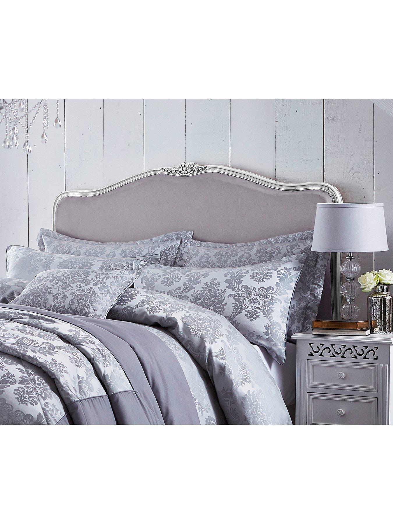 Image 2 of 5 of Catherine Lansfield Damask Jacquard Pillow Sham Pair - Silver