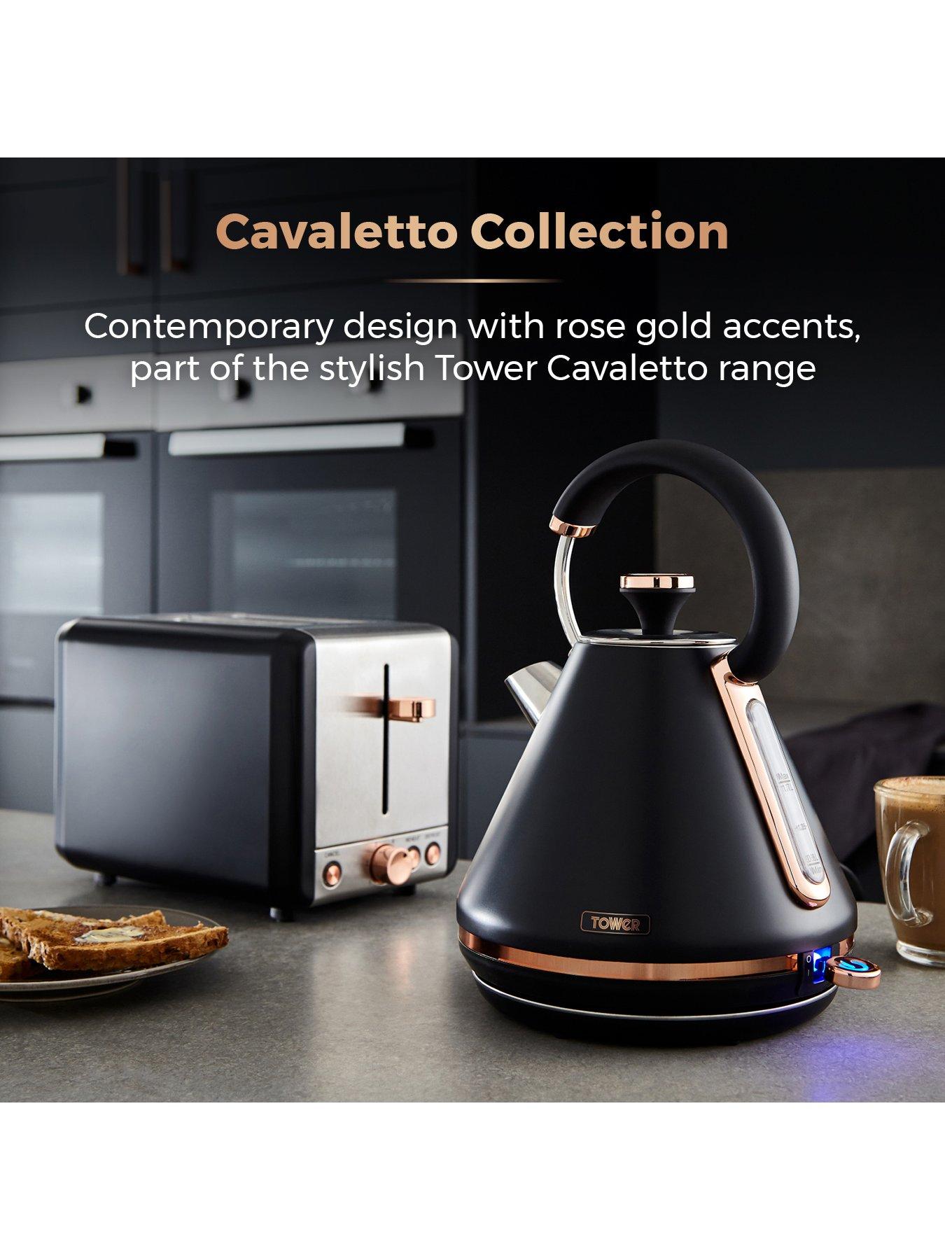 Black rose top gold kettle toaster