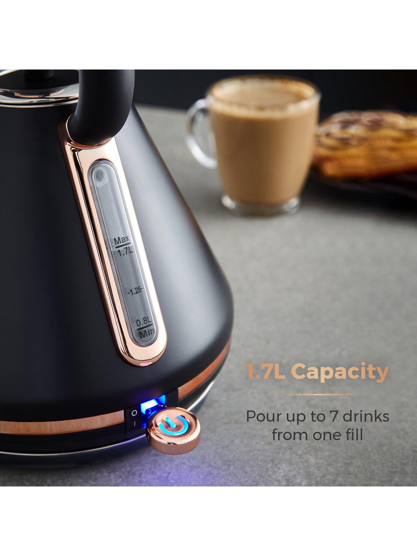 Tower Cavaletto 1.7L Pyramid Kettle Black Rose Gold Very