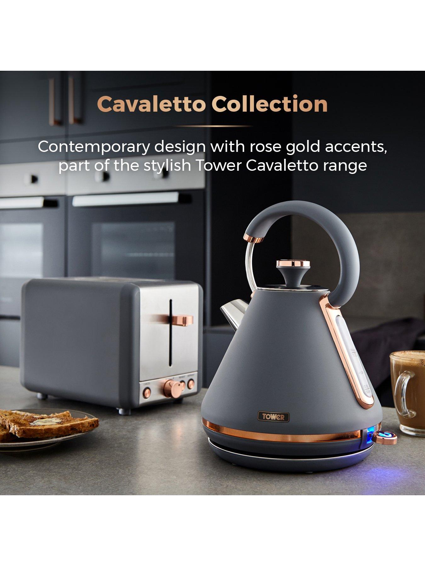 Tower Cavaletto 1.7L Pyramid Kettle Grey Rose Gold Very