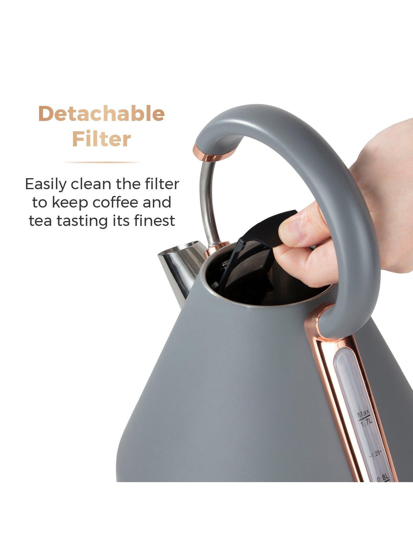 Tower Cavaletto 1.7L Pyramid Kettle Grey Rose Gold Very