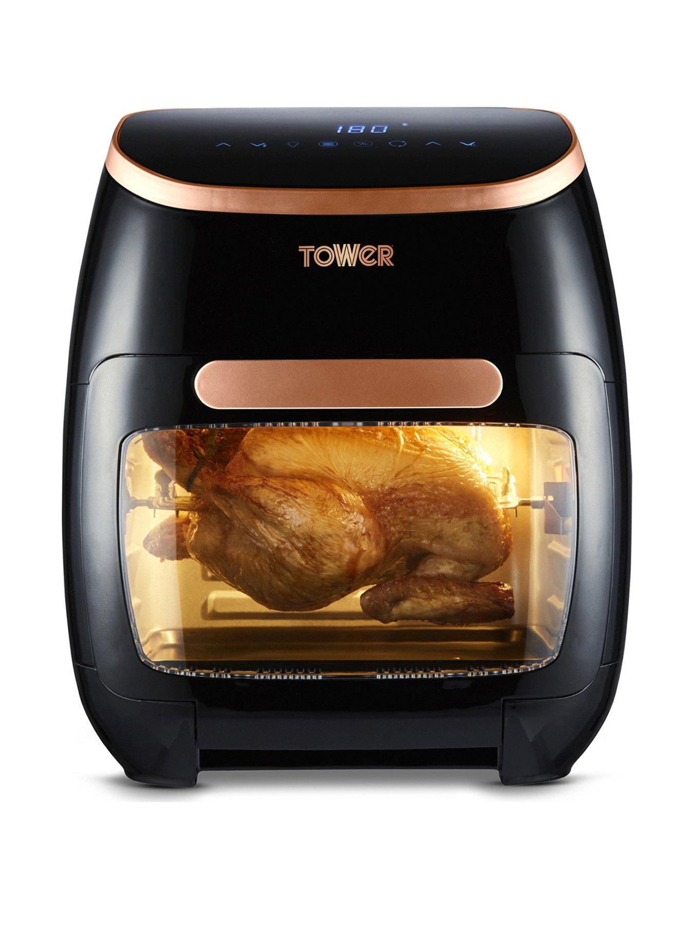 Image 1 of 7 of Tower T17039RGB Xpress Pro 5-in-1 Digital Air Fryer Oven with Rapid Air Circulation, 60-Minute Timer, 11L, 2000W, Black &amp; Rose Gold