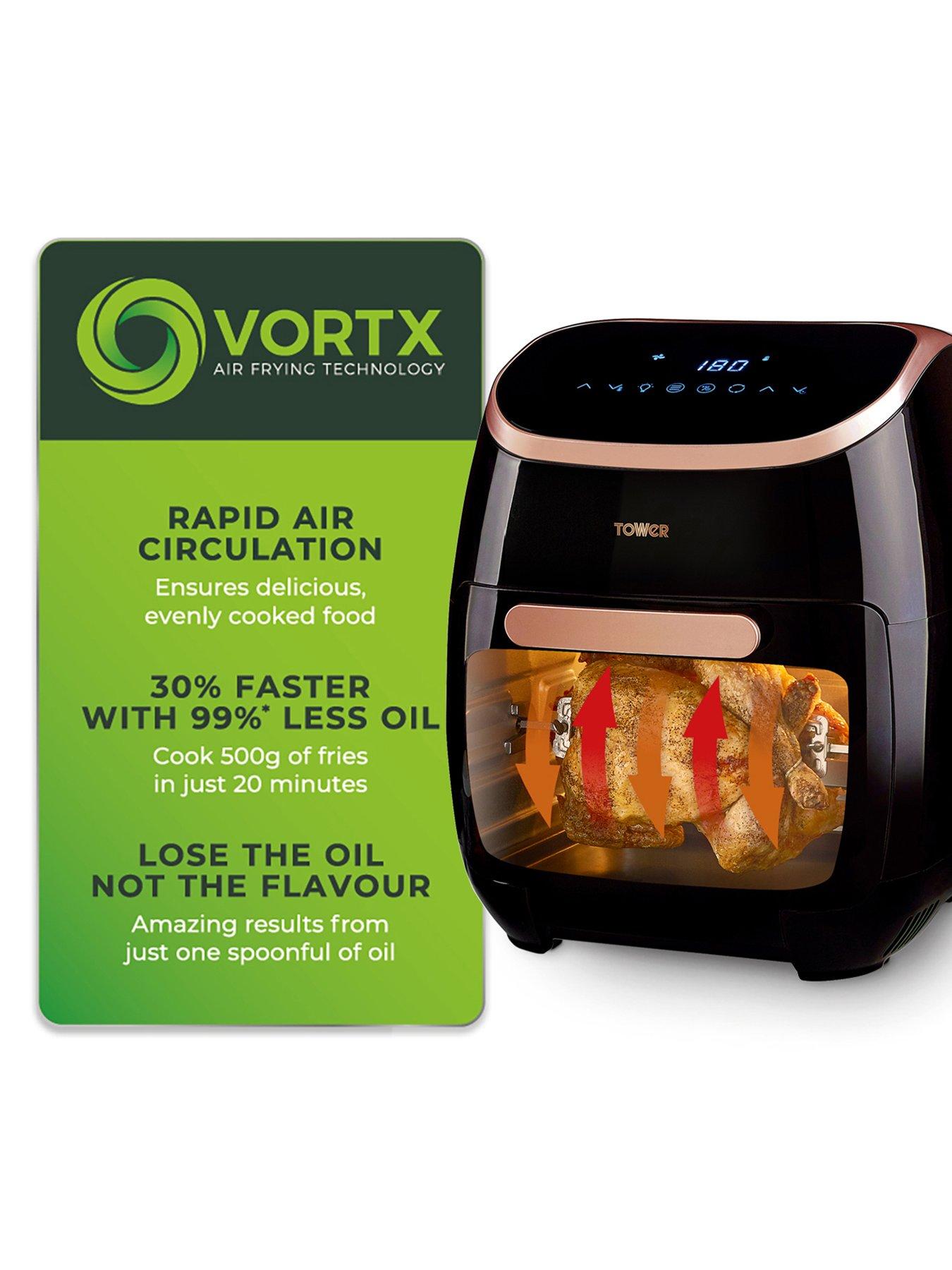 Image 4 of 7 of Tower T17039RGB Xpress Pro 5-in-1 Digital Air Fryer Oven with Rapid Air Circulation, 60-Minute Timer, 11L, 2000W, Black &amp; Rose Gold