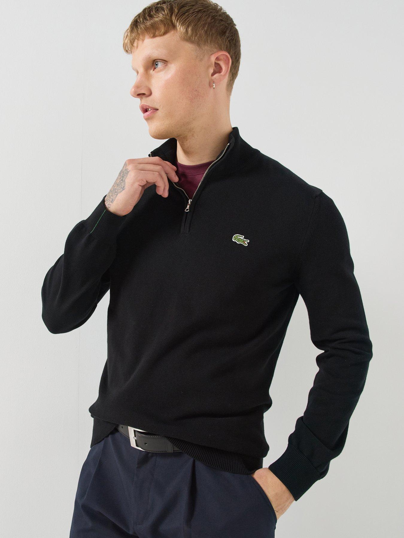 Lacoste Half Zip Knit Jumper - Black