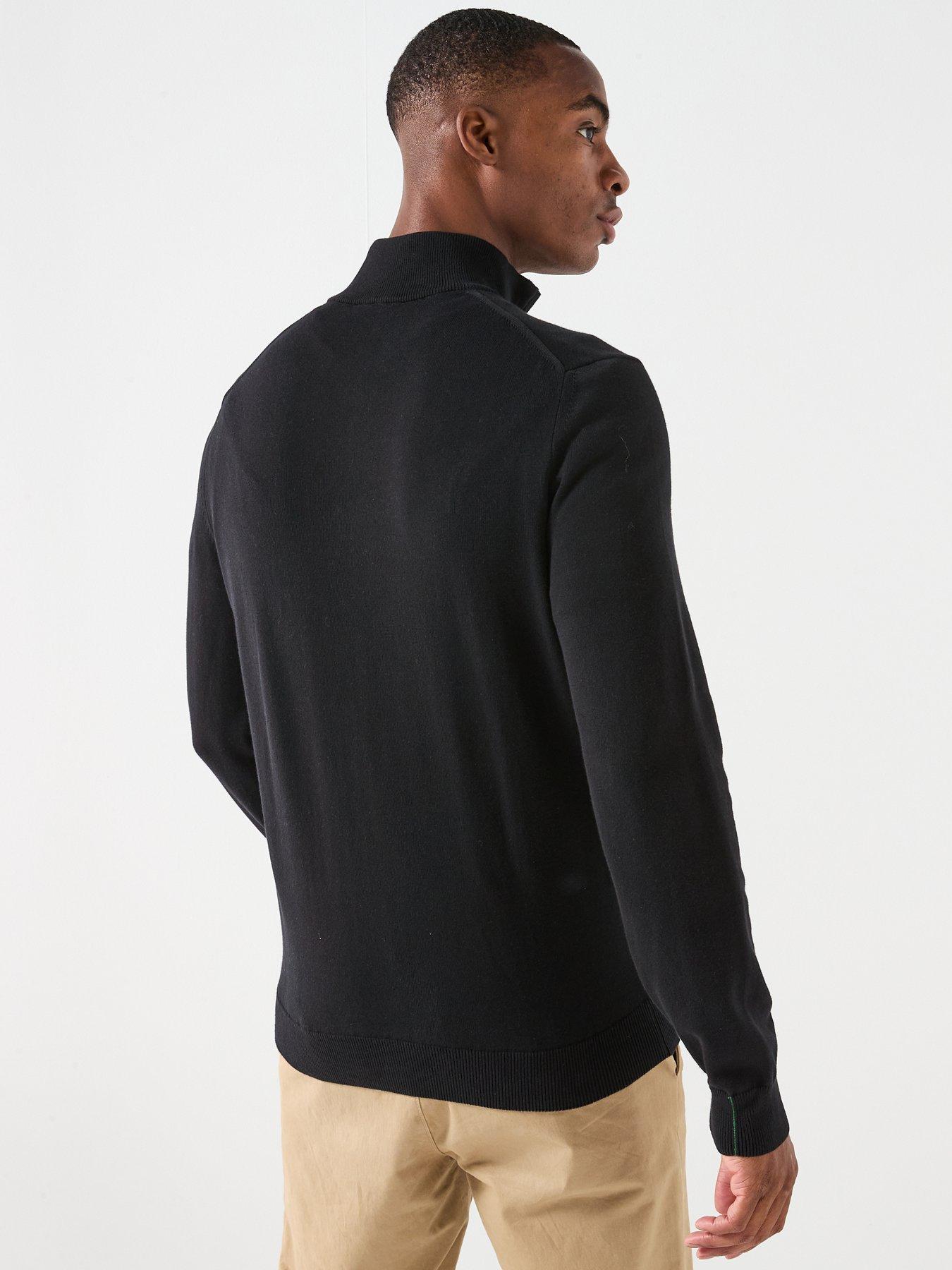 Image 2 of 6 of Lacoste Half Zip Knit Jumper - Black