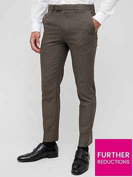 river-island-micro-check-skinny-fit-suit-trousers-brown