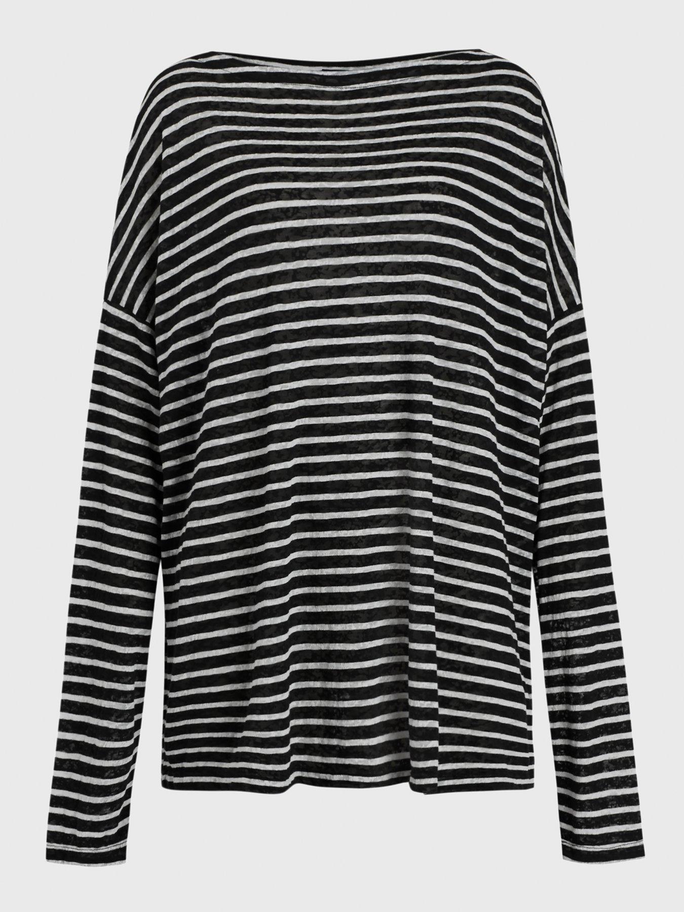 Women Rita Stripe Long Sleeve Top - Black/White