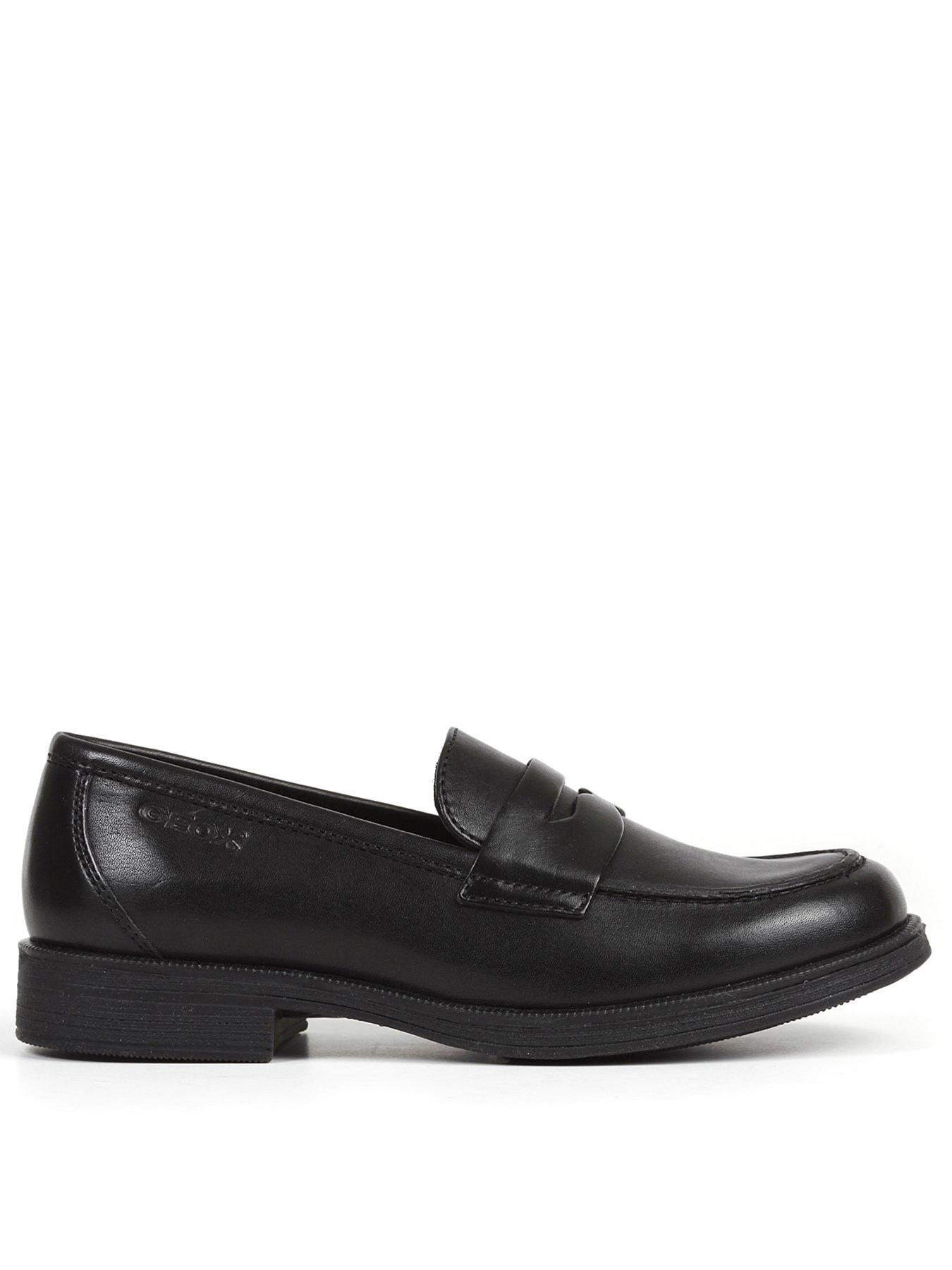 School & uniform Girls Agata Leather Loafer School Shoes - Black