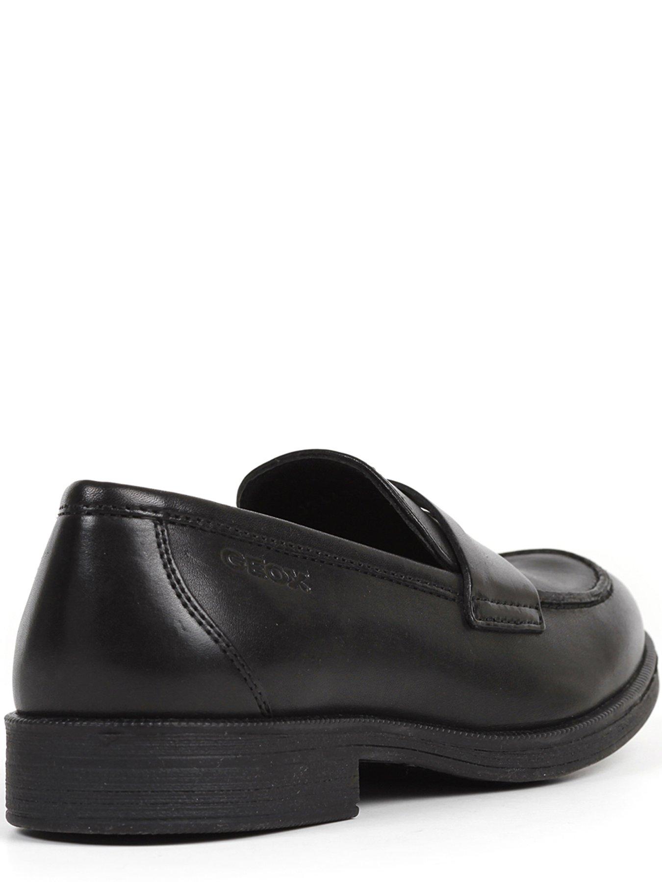 School & uniform Girls Agata Leather Loafer School Shoes - Black