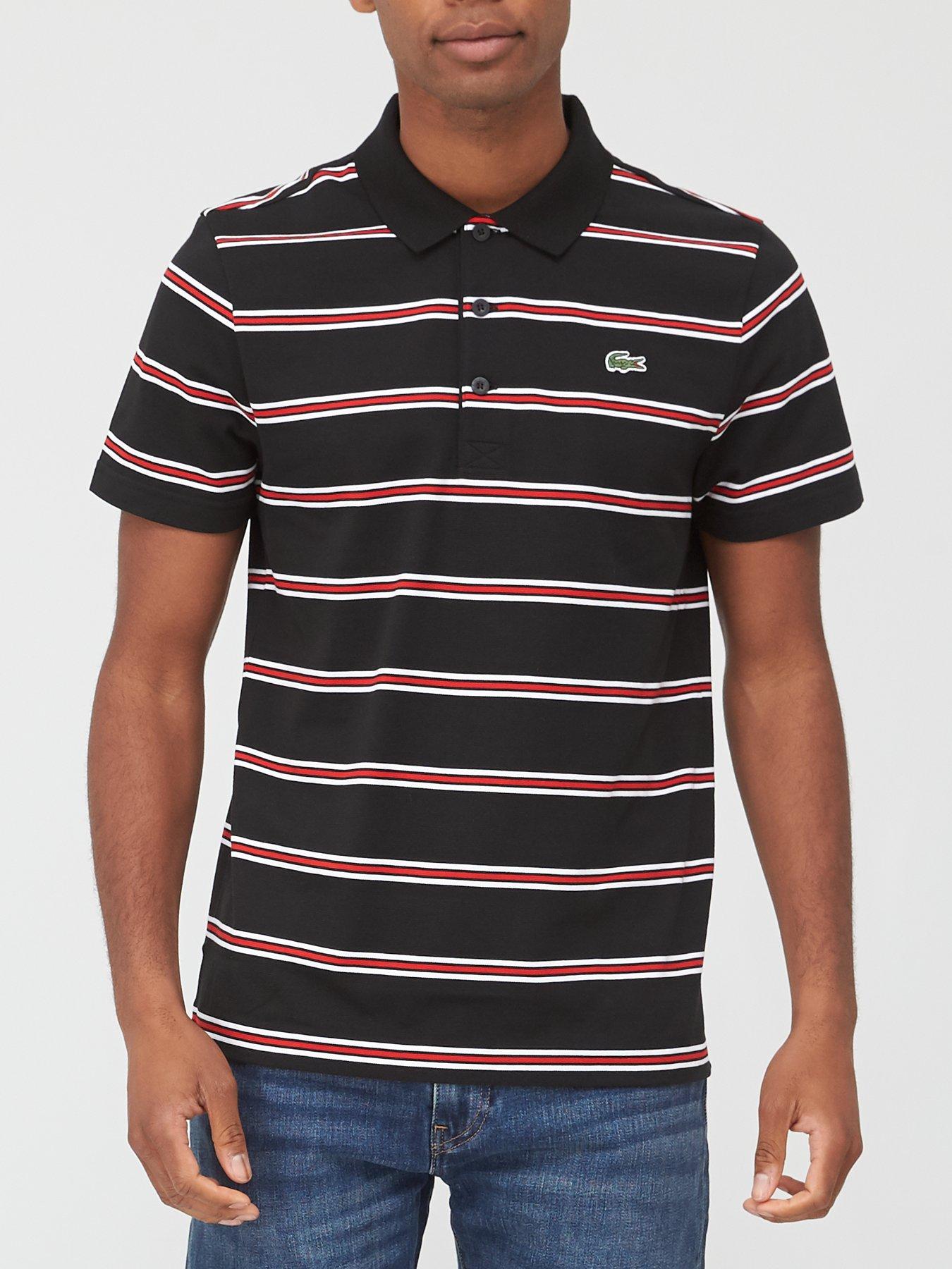 black and red lacoste shirt