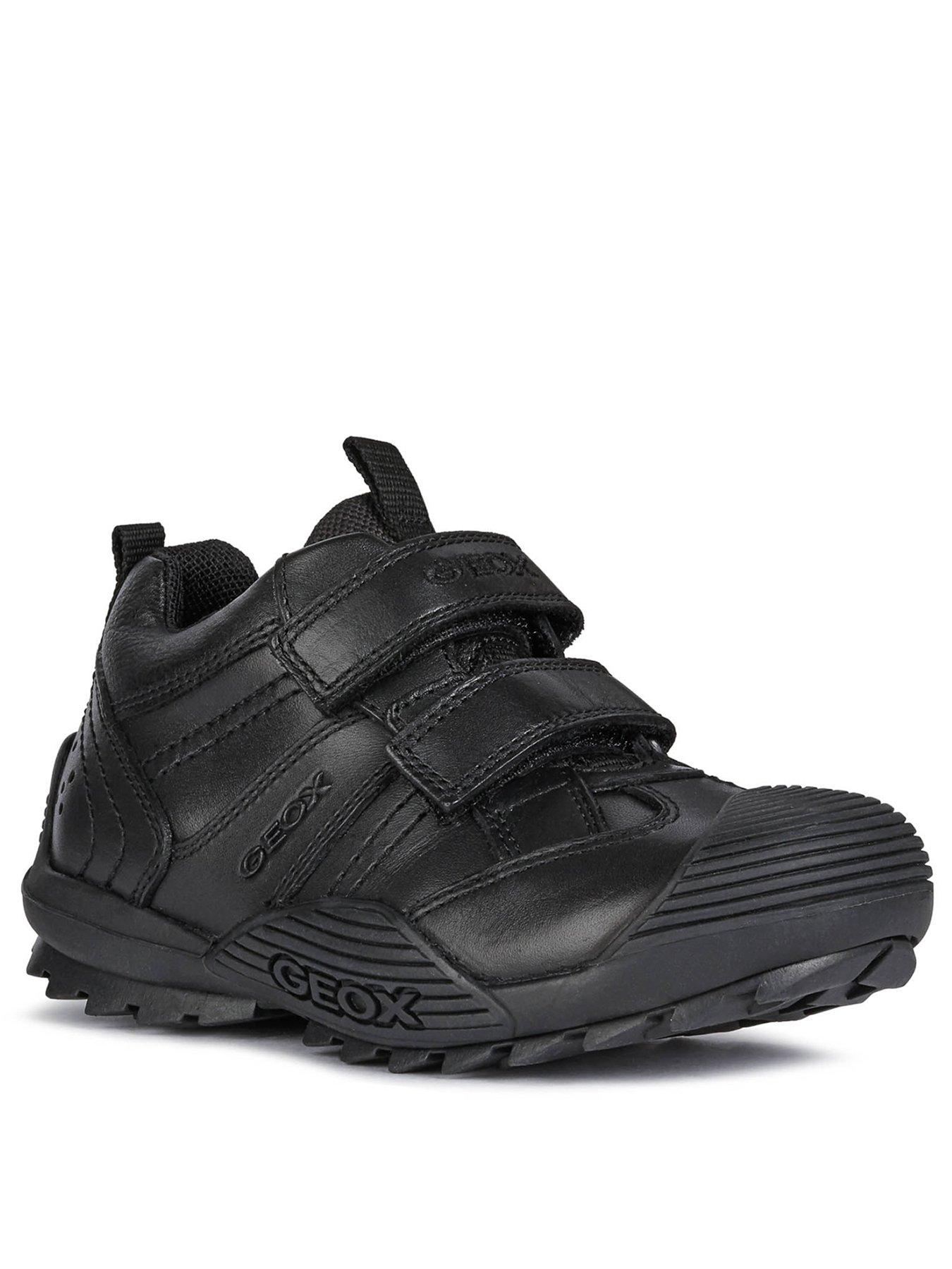  Boys Savage Leather Strap School Shoe - Black