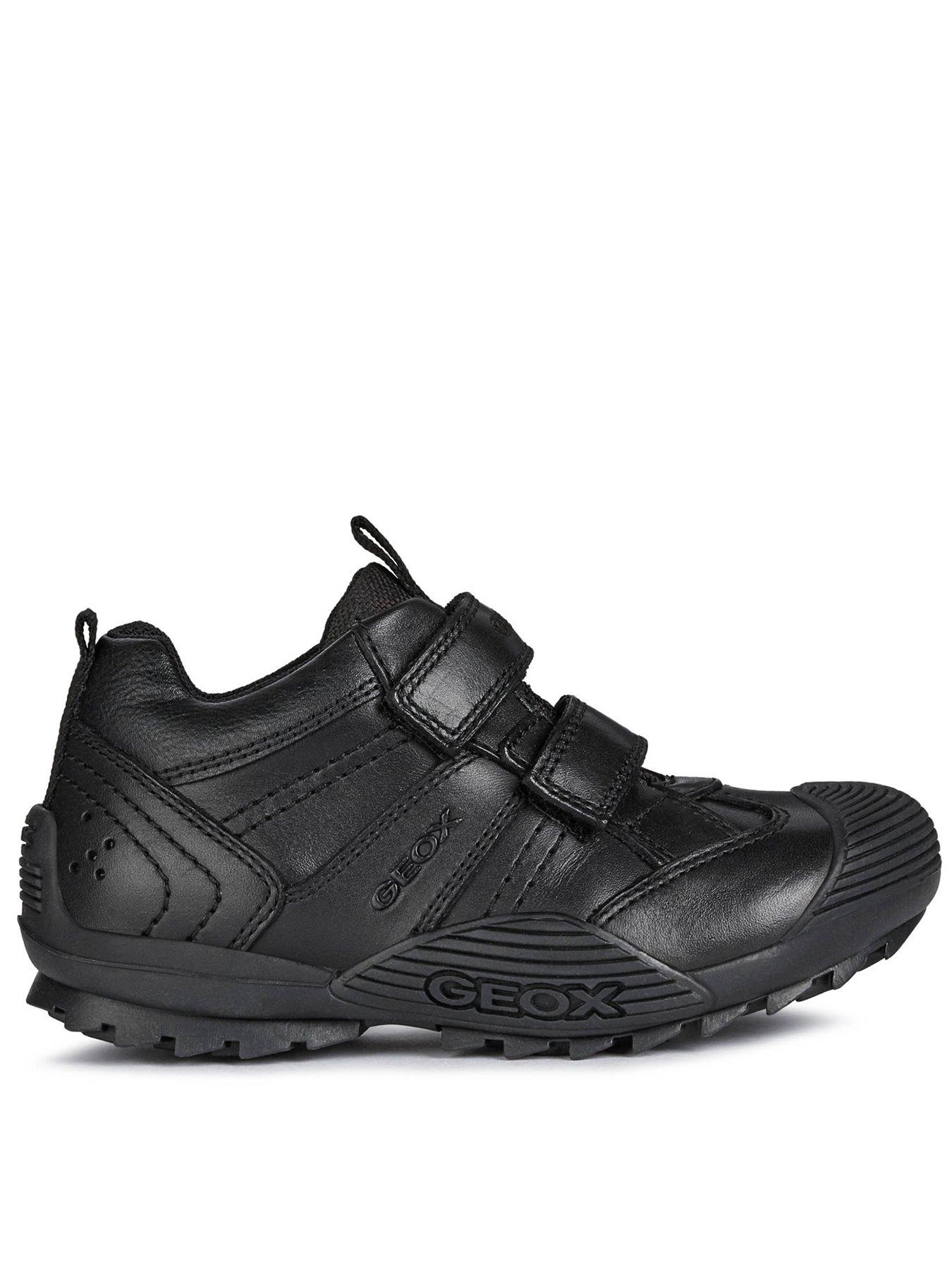 Geox Boys Savage Leather Strap School Shoe - Black | Very.co.uk