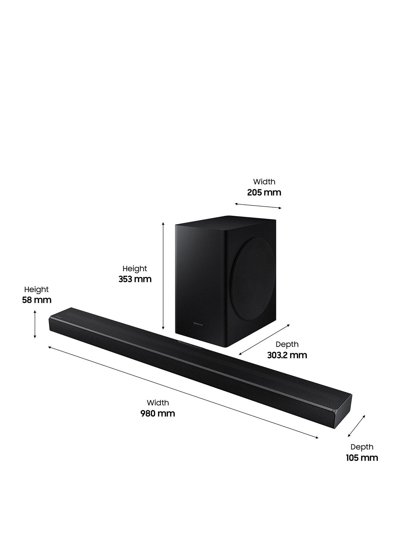 Samsung Q60t 5 1ch Cinematic Soundbar With Virtual Dts X Object Sound Very Co Uk