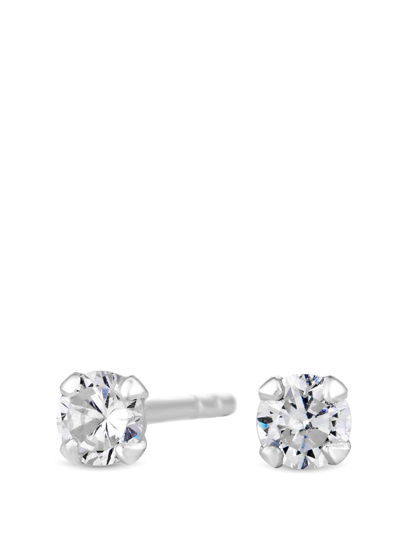 Product photograph of Simply Silver Sterling Silver 925 With Cubic Zirconia 3mm Brilliant Round Stud Earrings from very.co.uk