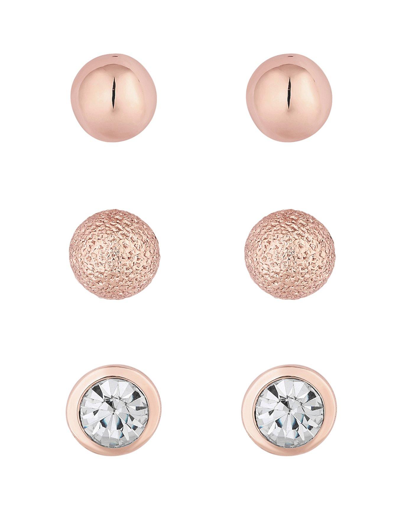 Rose gold stud hot sale earrings uk