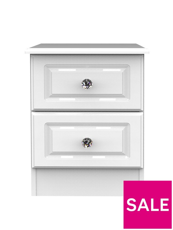 front image of swift-clarence-2-drawer-bedside-chest