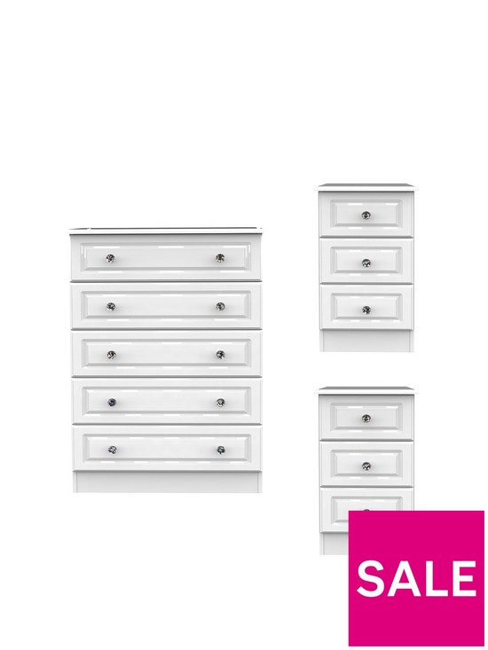 front image of swift-clarence-3-piece-ready-assembled-package--nbsp5-drawer-chest-and-2-bedside-chests