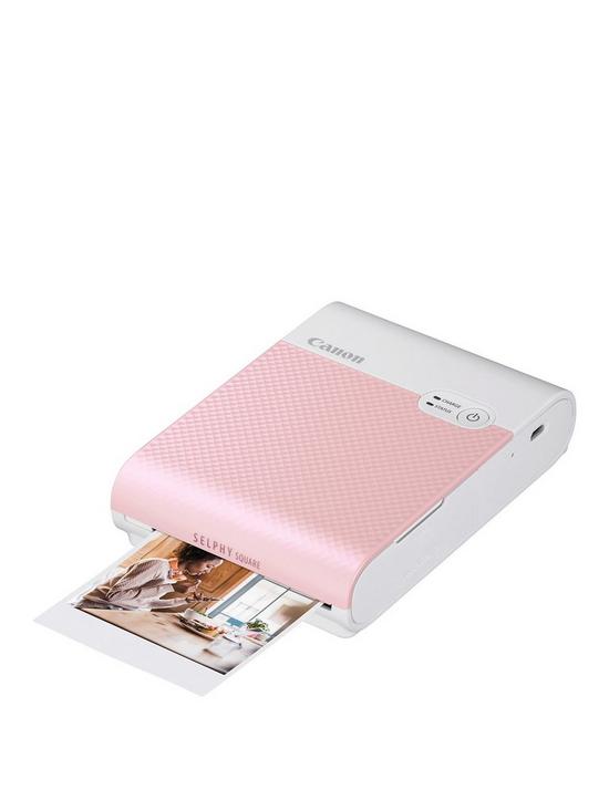 front image of canon-selphy-square-qx10-instant-photo-printer-pink