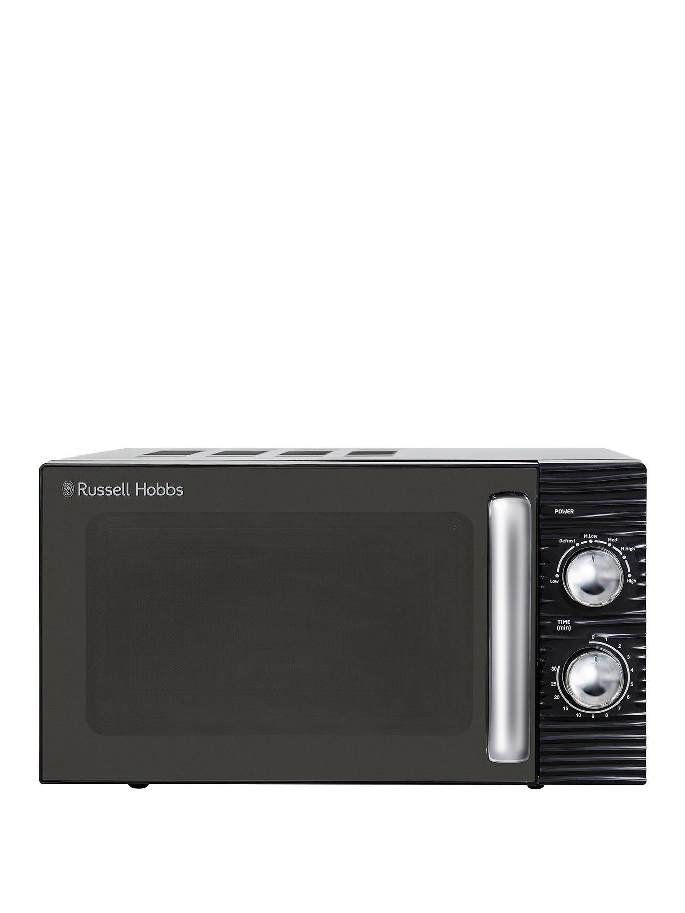 Product photograph of Russell Hobbs Rhm1731 Inspire Black Compact Manual Microwave from very.co.uk