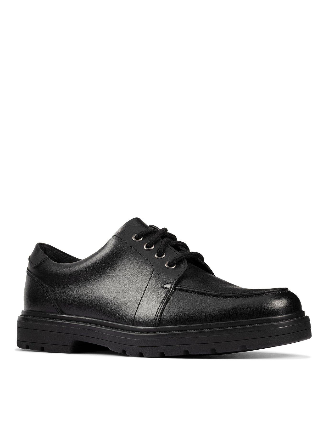 Clarks Youth Loxham Pace Lace Up School Shoe Black Very