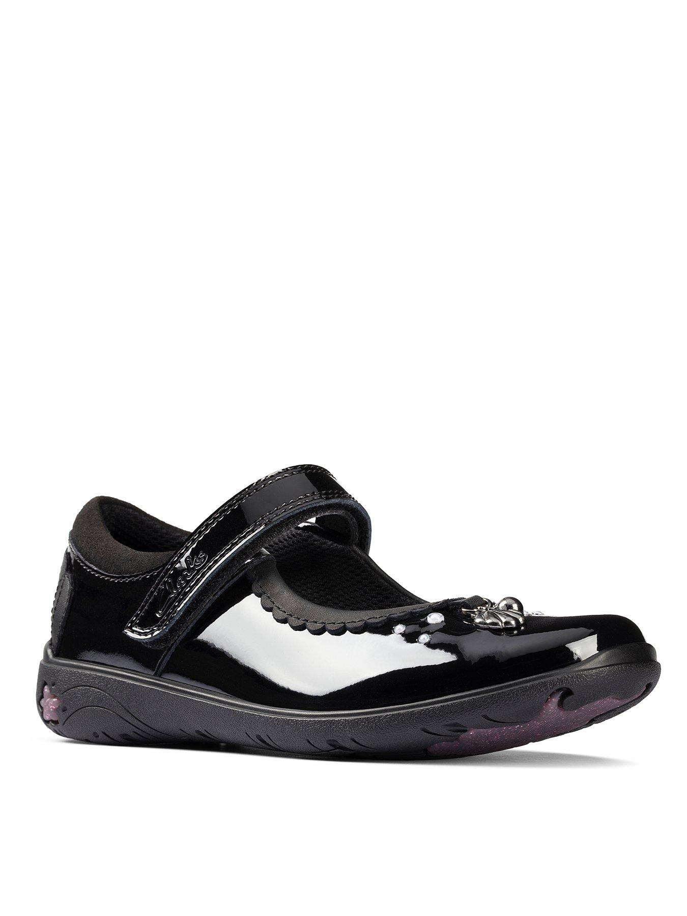  Kid Sea Shimmer Mary Jane School Shoe - Black Patent