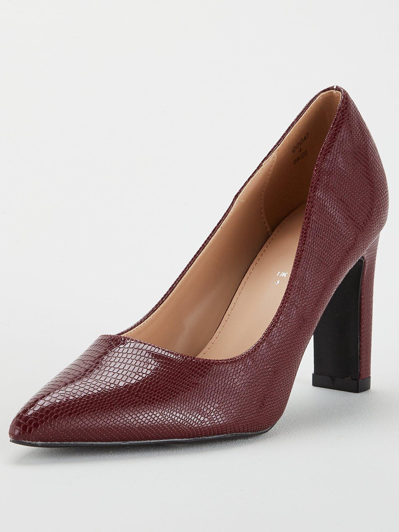 burgundy court shoes uk