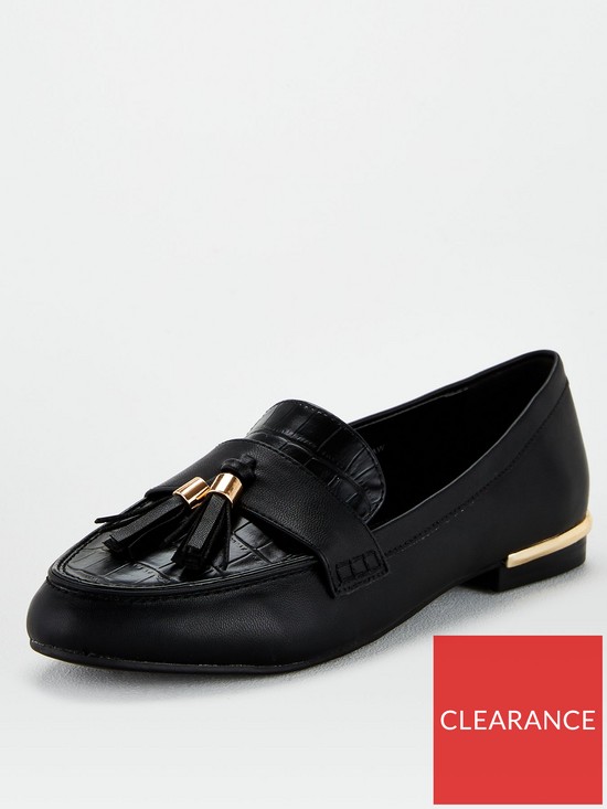 front image of v-by-very-tassel-loafers-black