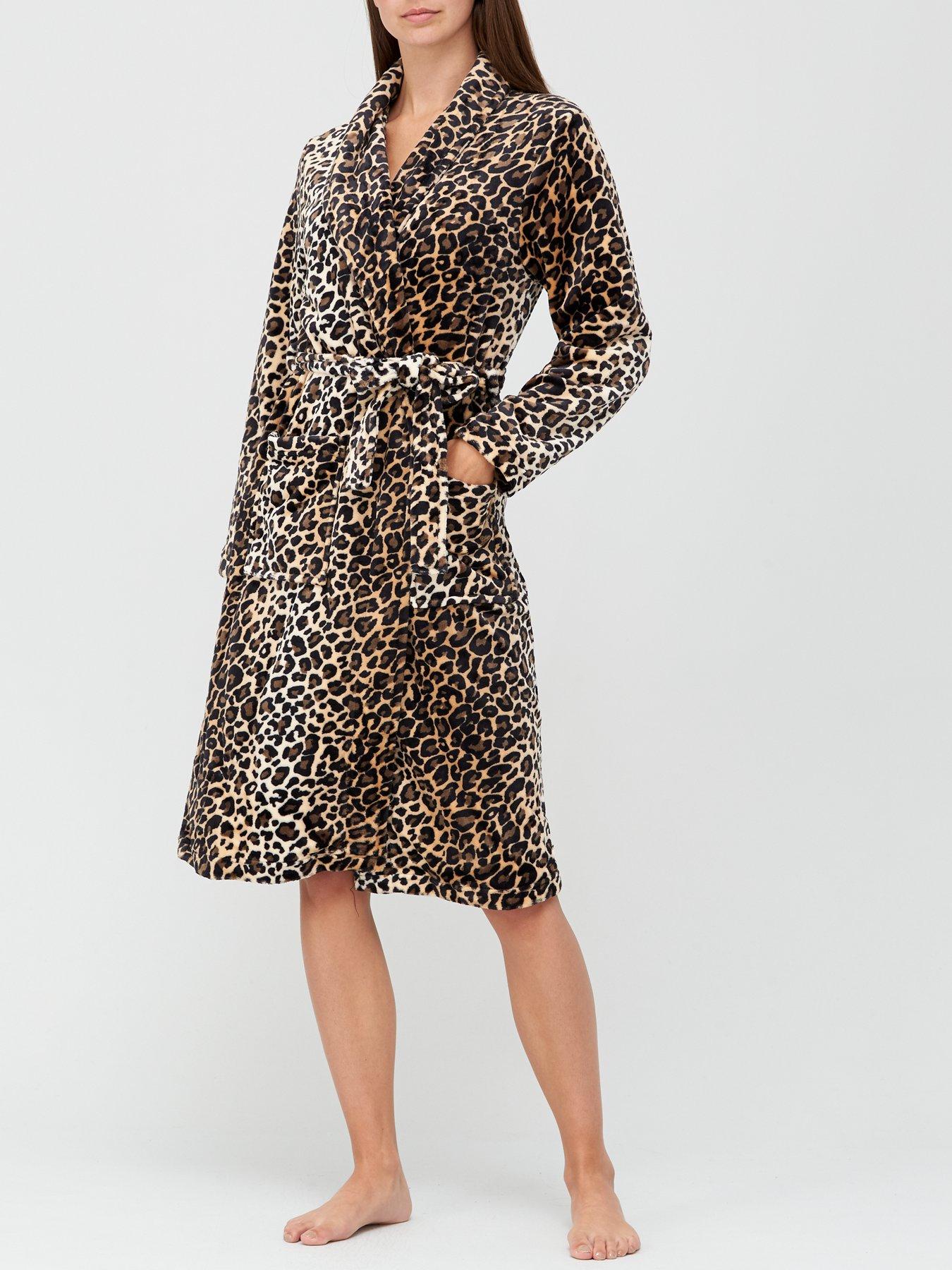 leopard skin dressing gown