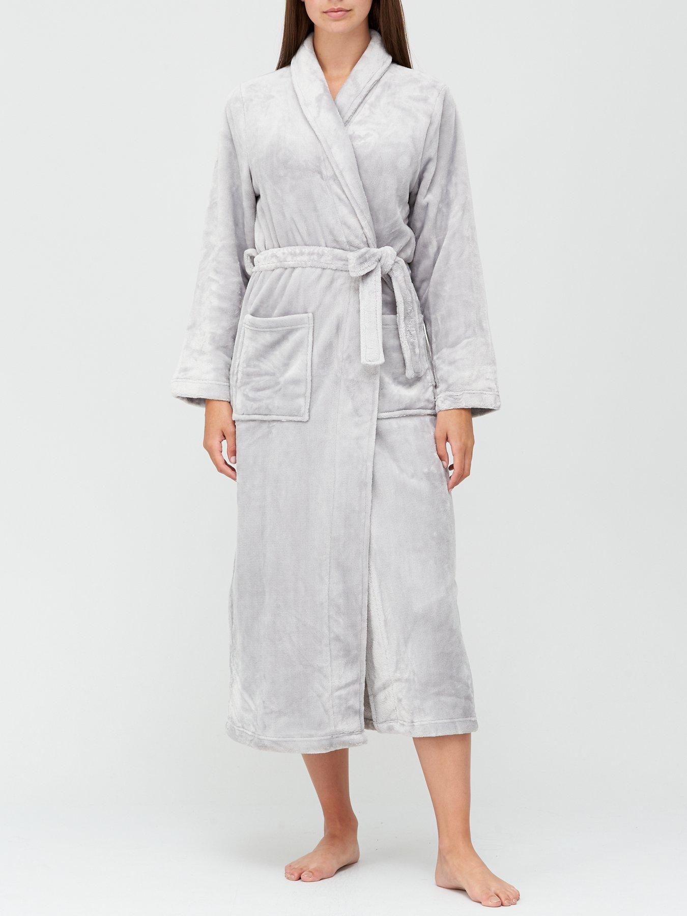 Women Longer Length Supersoft Dressing Gown - Grey