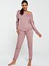  image of v-by-very-off-the-shoulder-slouchy-pj-set-mauve