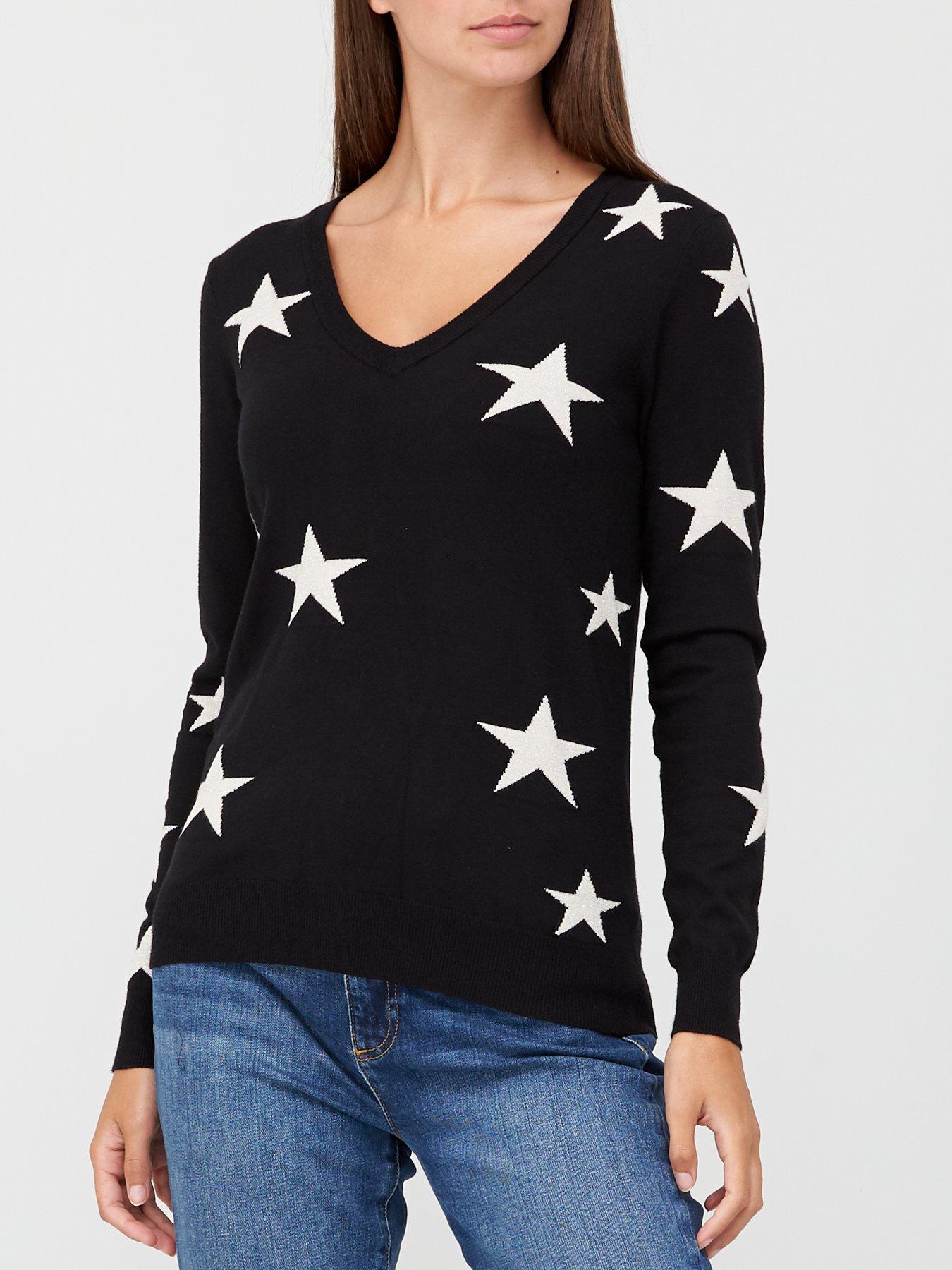 v neck star jumper