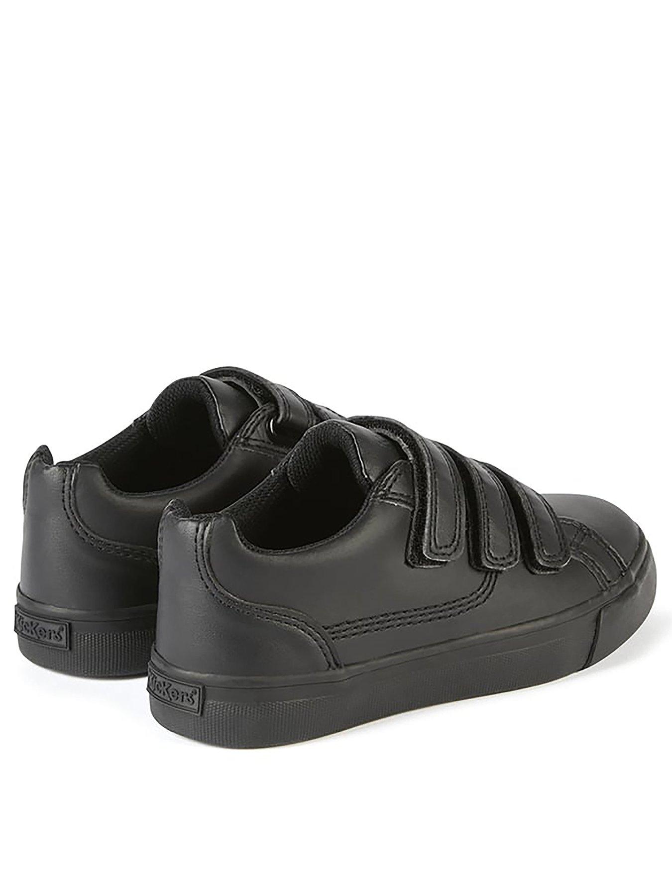 boys black strap trainers