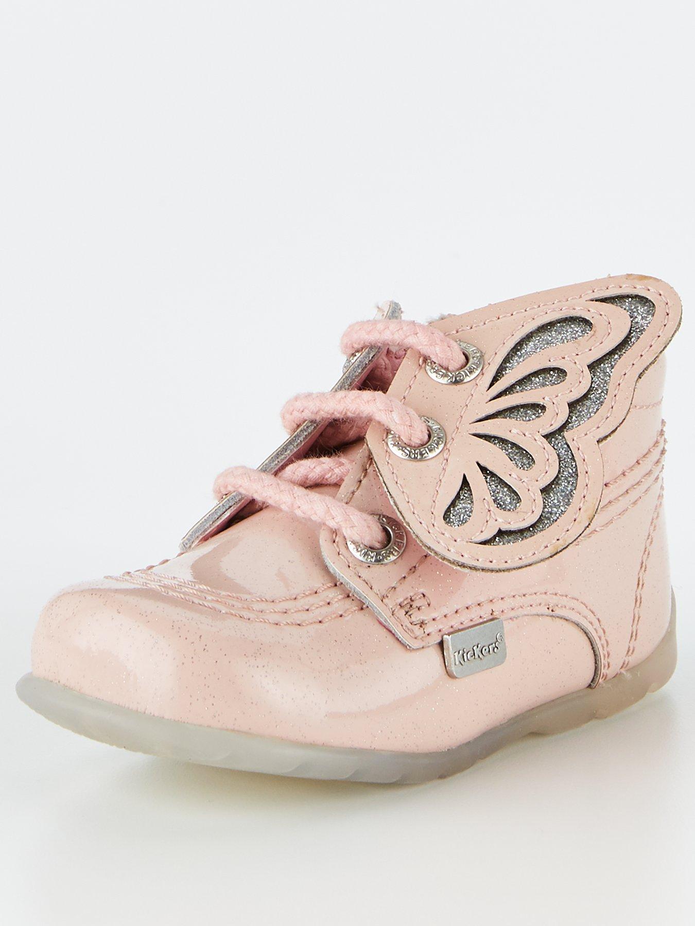 girls pink kicker boots