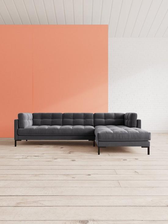 front image of swoon-landau-fabric-right-hand-corner-sofa