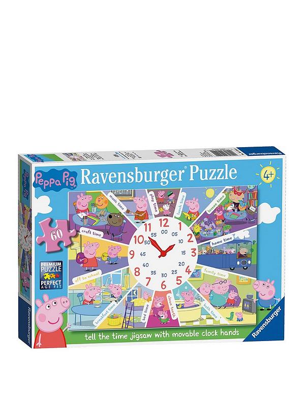 Image 2 of 7 of Ravensburger Peppa Pig Jigsaw&nbsp;Twin Pack -&nbsp;4 in a Box &amp; Clock Puzzle