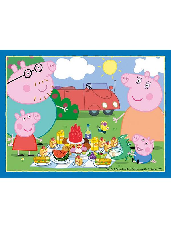 Image 6 of 7 of Ravensburger Peppa Pig Jigsaw&nbsp;Twin Pack -&nbsp;4 in a Box &amp; Clock Puzzle