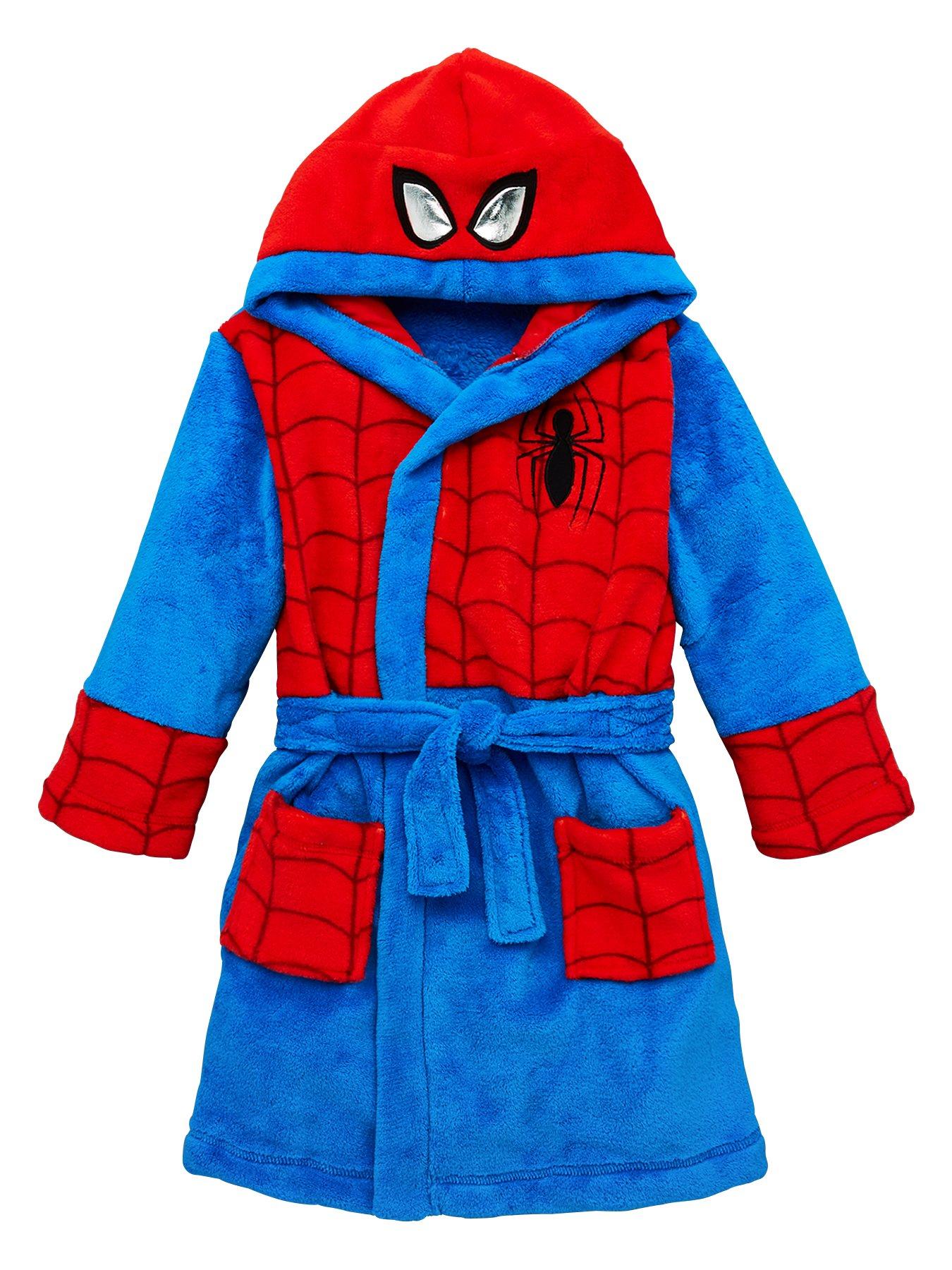 kids spiderman dressing gown