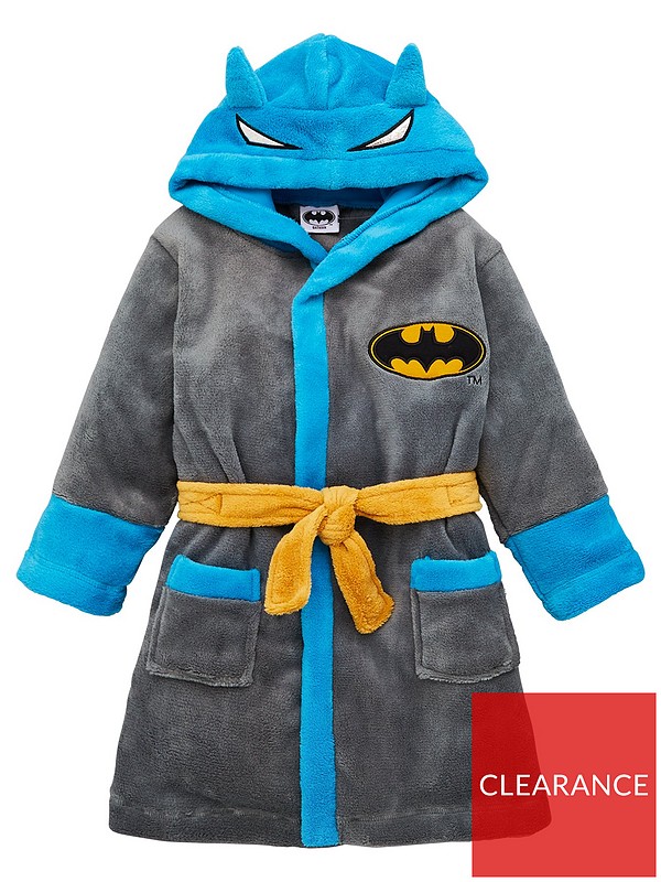M&S  dressing gown bathrobe knight NEW age 1 2 3 boys baby soft fleece batman 
