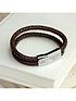  image of treat-republic-personalised-mens-dual-leather-woven-bracelet-in-umber
