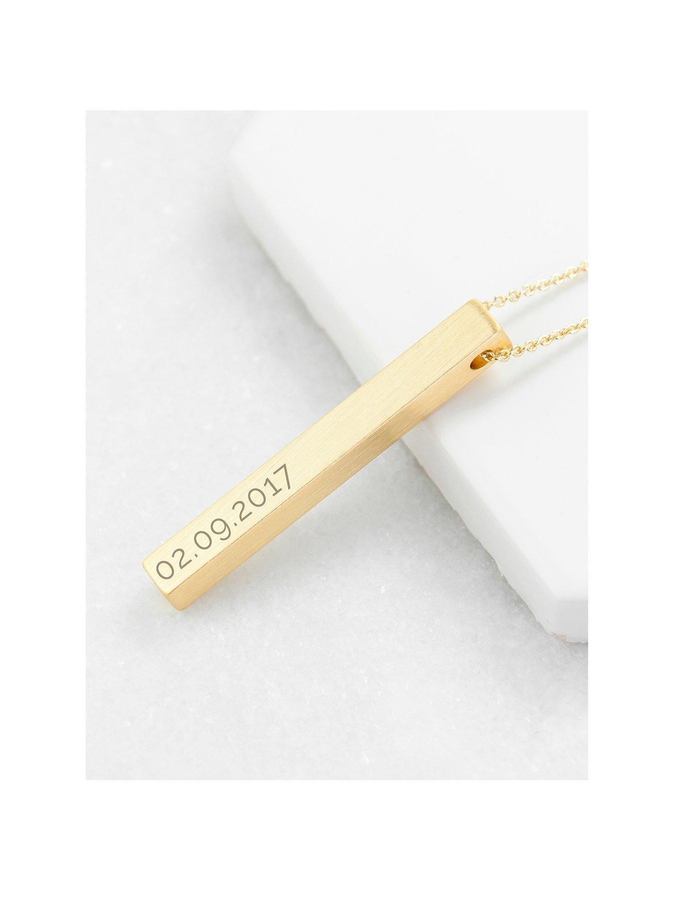 undefined Personalised Matt Vertical Bar Necklace