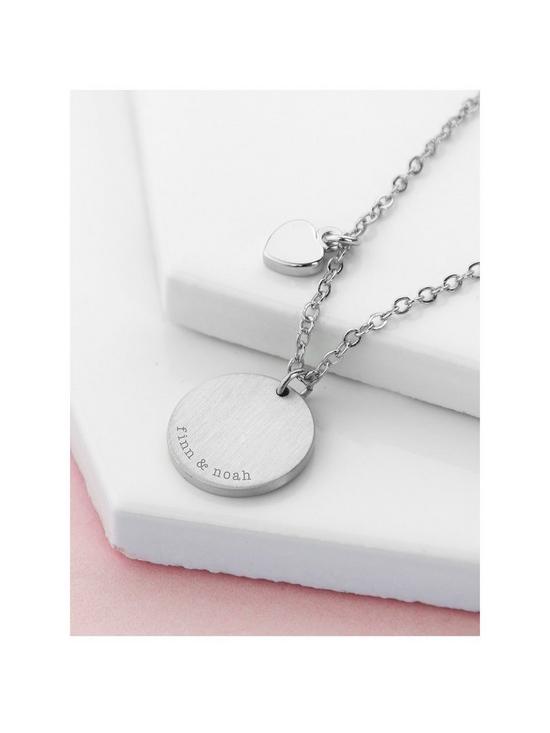 front image of treat-republic-personalised-heart-and-disc-family-necklace