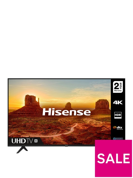 front image of hisense-h43a7100ftuk-43-inch-4k-ultra-hd-hdr-freeview-play-smart-tv-black
