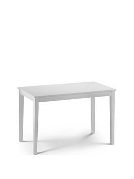 Product photograph of Julian Bowen Taku 114 Cm Dining Table - Satin White from very.co.uk