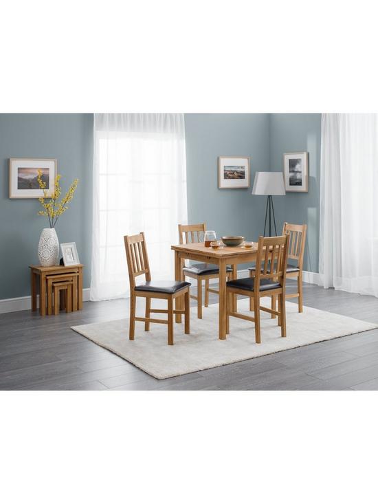 stillFront image of julian-bowen-coxmoor-120-cmnbspextending-dining-table-and-4-chairs