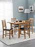  image of julian-bowen-coxmoor-120-cmnbspextending-dining-table-and-4-chairs