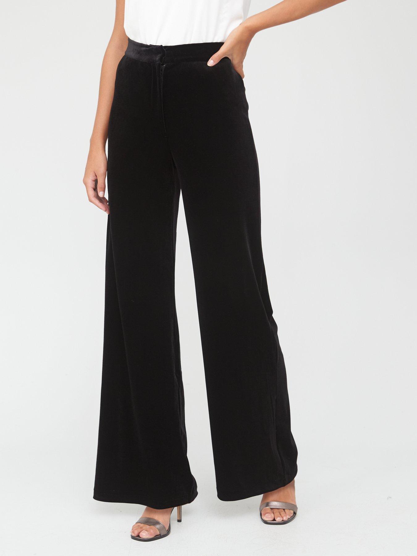 black wide leg trousers size 18